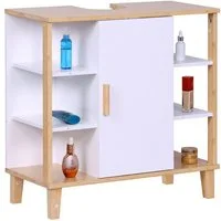 relaxdays Waschbeckenunterschrank Tür & Ablage