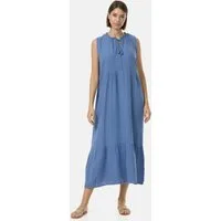 Rayshyne Maxikleid PM46 (Ärmelloses Musselin Maxikleid) Musselin, Atmungsaktiv, Hautfreundlich, mit Rüschen