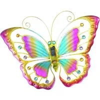 Maximex LED Gartenleuchte Modell Schmetterling, Ein-/Ausschalter, LED fest integriert, Warmweiß, solarbetriebene Gartendekoration, leuchtet bis zu 10 Stunden