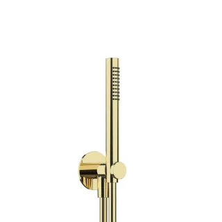 Herzbach LIVING SPA Wannenset ABG Halter 70 rund Stabhandbrause 1500mm PVD Gold, 30.914400.1.03 30.914400.1.03