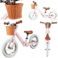 COIL Fahrrad-Laufrad Lauflernrad, Kinderlaufrad, Rutscher, Balance Bike (ab 2 Jahren und bis 30 kg), Rahmen aus Magnesiumlegierung, 12-Zoll-Lufträder, Korb, Klingel