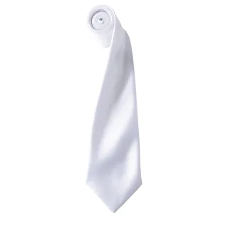 Premier Herrenkrawatte aus Satin (schmale Klinge) (Weiß)