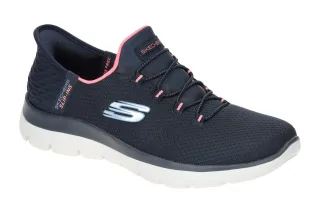 Skechers 150123 NVPK Damen Sneaker Navy/Pink Hands Free Slip Ins - Mesh, Vegan