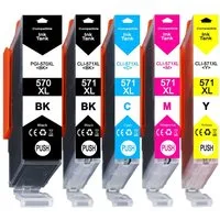 Druckerparadies 5er Multipack für Canon 570 571 XL Druckerpatronen Set Tintenpatrone (5-tlg., für Canon MG5700 MG5750 MG6800 MG6850 TS5000 TS5050 TS6000 TS6050)