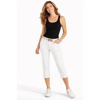 SUBLEVEL Bermudas Damen Short Bermuda 3/4 Hose Sommer Chino Stoff Hose mit Gürtel Capri