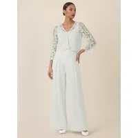 Apart Jumpsuit mit Spitzenjäckchen und weitem Bein