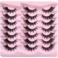 KINSI Bandwimpern Fuchs-Augen Wimpern Natural Look,Geschwungene & Voluminöse Wimpern, 2 tlg., Tages- & Abendmake-up