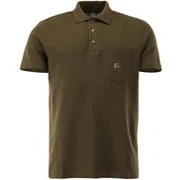 OS Trachten Poloshirt Polo-Shirt "Hirsch" T-Shirt Oliv/grün Brusttasche von Oefele Jagd