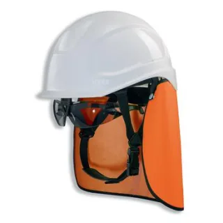 uvex pheos S-KR-IES Schutzhelm mit Kinnriemen - mit Nackenschutz - mit Schutzbrille - mit Lüftung -  weiß 55 cm - 61 cm - 9772063