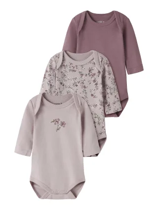 NAME IT - NBFBODY 3P LS VIOLETFLOWER NOOS Violet Ice - Gr. - 80