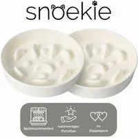 SNOEKIE Napf snoekie Porzellan Flacher Anti-Schling-Napf Hunde, Katzen 15×15×3.5cm