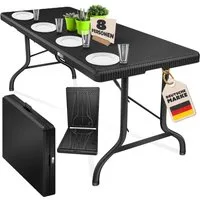 KESSER Tabletttisch, Buffettisch Tisch klappbar Kunststoff 183x76 cm Rattan Optik