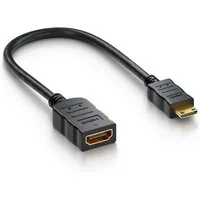 deleyCON deleyCON Mini HDMI Portsaver Mini HDMI Stecker auf HDMI Buchse Audio HDMI-Kabel