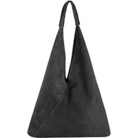 ITALYSHOP24 Schultertasche Made in Italy Damen XXL Leder Wildleder Tasche Shopper Umhängetasche, LEICHT SICHER & SMART unterm Arm tragbar MODERN & EDEL, CITY HOBO BAG