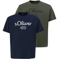 s.Oliver T-Shirt Big Size (2-tlg) Rundhals, kurzarm, Logo-Aufdruck