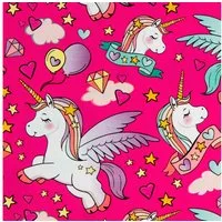 Star Geschenkpapier, Geschenkpapier Einhorn 70cm x 2m Rolle pink