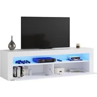 SONNI Lowboard TV-Schrank mit LED-Beleuchtung, 155 cm - Lowboard in Weiß