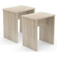 VCM Essgruppe 2er Set Sitzhocker Fußablage Beistelltisch Esal, (Set, 2-tlg., 2x Hocker)