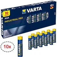 VARTA 10er Pack AAA Industrial Alkaline Micro Batterie, (1,5 V, 10 St), Made in Germany Batterien 1,5V für Taschenlampe Spielzeug Wand Uhr