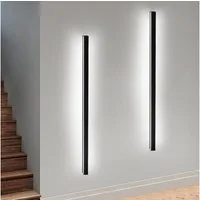 ZMH LED Wandleuchte Innen Wandlampe - 100CM Kaltweiß Schwarz Metall 32W Wohnzimmer Küche, ‎Wandmontage, LED fest integriert, 6500k