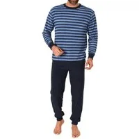 Trend by Normann Pyjama Herren Frottee Schlafanzug mit Bündchen - auch in Übergrößen