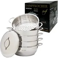 Olymp Handels GmbH Dampfgartopf Mantowarka Dampfkocher Ø28 cm Dampfgarer 6 Tlg Induktion