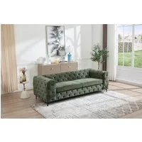 riess-ambiente 3-Sitzer MODERN BAROCK 235cm grün - Samt, 3-Sitzer, Federkern, Chesterfield, Einzelartikel 1 Teile, Moderner Dreisitzer - ideal f. ein komfortables Wohn- od. Schlafzimmer