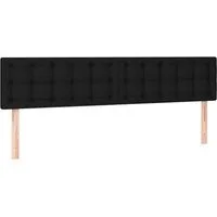 vidaXL Bett Kopfteile Schwarz 200x5x78/88 cm Stoff (1-tlg)