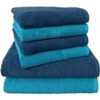 Dyckhoff Handtuch Set Brillant, Walkfrottee (Set, 6-St), mit Streifenbordüre,4 Handtücher (50x100cm), 2 Duschtücher (70x140cm)
