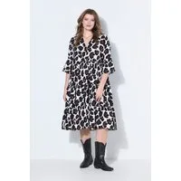Studio Untold Midikleid Maxikleid A-Line Musselin Leo Volants