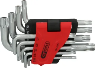 KS Tools Torx-Winkelstiftschlüssel-Satz mit Bohrung, kurz, 9-tlgTB10-TB50 - 151.4570