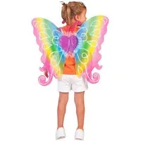 Funny Fashion Feen-Kostüm Kinder Feenflügel, Flügel Regenbogen Fee 60x54 cm