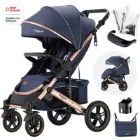 Daliya® Kinder-Buggy RAPIDY Buggy Kinderwagen, XXL Set, kompakt, Kinderbuggy, Sportwagen, (XXL 10-tlg. Komplettset, 10-tlg), Liegeposition, Fußsack, Spieltisch, Wickeltasche, Regenverdeck