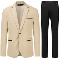 Allthemen Anzug (2 tlg) Slim Fit Hochzeitsanzug mit elastischer Faser