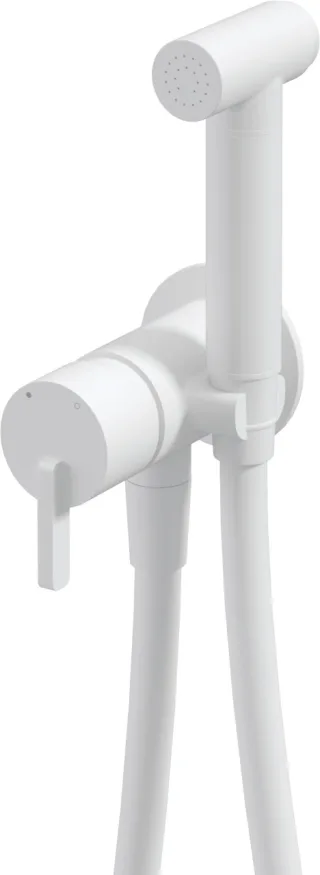 Neuesbad Serie 600 Bidetarmatur, Unterputz, mit Bidet-Handbrause, Oberfläche: weiss matt NB1BQS_A34M1