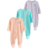 Next Schlafoverall Babyschlafanzüge mit Zweiwege-RV, 3er-Pack (3-tlg)