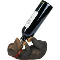 BRUBAKER Weinflaschenhalter Dackel - Durstiger Hund - Flaschenhalter Trinkende Tiere, (Handbemalt Barzubehör, 1-St., Witzige Dekoration - Wein Geschenk), Dachshund Flaschenständer lustig - Deko Figur