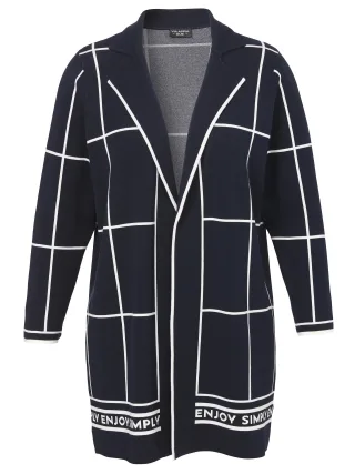 VIA APPIA DUE - Jacke Revers 1/1 Arm Jacquard dunkelblau/creme - Gr. - 52