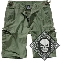 Brandit Cargoshorts Cargo Shorts kurze Hose Ripstop Army mit UD Bandana