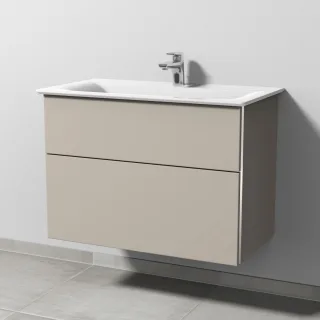 Sanipa 3way Waschtischunterbau zu Ideal Standard Connect Air Waschtisch mit 2 Auszügen, Kaschmir-Mat BP6421U