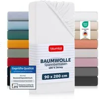 Blumtal Spannbettlaken Blumtal Basics 100% Baumwolle, Baumwolle, Gummizug: Rundum, (2 Stück), Jersey Bettlaken - atmungsaktiv, strapazierfähig und faltenfrei