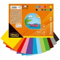 Idena Spiel Idena Tonpapier Set - 24 Blatt in 12 leuchtenden Farben DIN A4