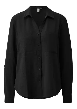 Q/S designed by - Strukturierte Bluse schwarz - Gr. - 44