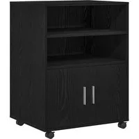 vidaXL Aktenschrank Schrank mit Regal Schwarz Eichen-Optik 60 x 48 x 74,5 cm (1-St)