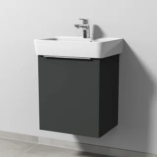 Sanipa 3way Waschtischunterbau zu Geberit Renova Plan Waschtisch mit 1 Tür, Graphit-Matt UP8721B