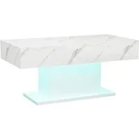 radelldar Couchtisch Wohnzimmertisch Hochglanz mit LED-Beleuchtung, Moderner Stil (1-St), Maße 110x55x50 cm, USB-Betrieb