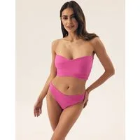 ESOTIQ Bügel-Bandeau-Bikini-Top Bikini Top Bandeau Agleen, herausnehmbare Cups, Ripp