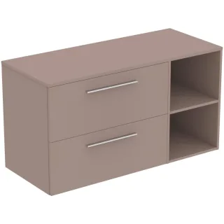 Ideal Standard Möbel-Set 120cm i.life B 2 Auszüge 2 off.Fächer Gr.Chrom Greige matt, T5757NH T5757NH