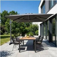 HOME DELUXE Sonnenschirm LED-Sonnenschirm DIARO - Mit Schirmständer, LxB: 400x361 cm, Solarbetriebene LED-Leuchten & 360° Drehfunktion