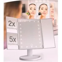 HSP Hanse Shopping GmbH LED-Lichtspiegel LED-Kosmetikspiegel Schminkspiegel Klappspiegel Vergrößerungsspiegel